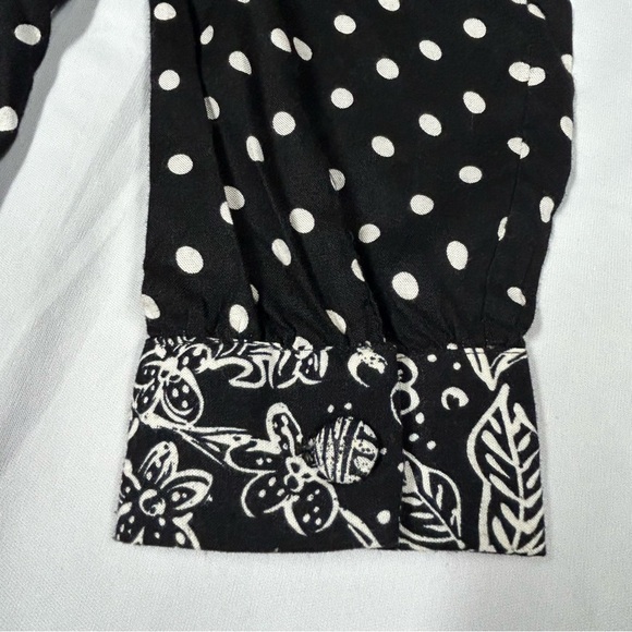 Vintage Womens Polka Dot Blouse Size L Long Sleeve Button Up Twee Classic 90s‎ - Picture 5 of 12